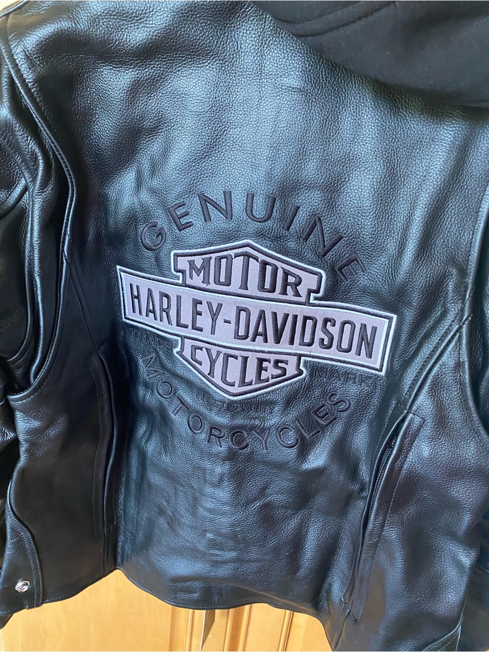 NWT 3A Harley-Davidson Patch Women’s Black Leather Jacket with Detachable Hood - Picture 8 of 12